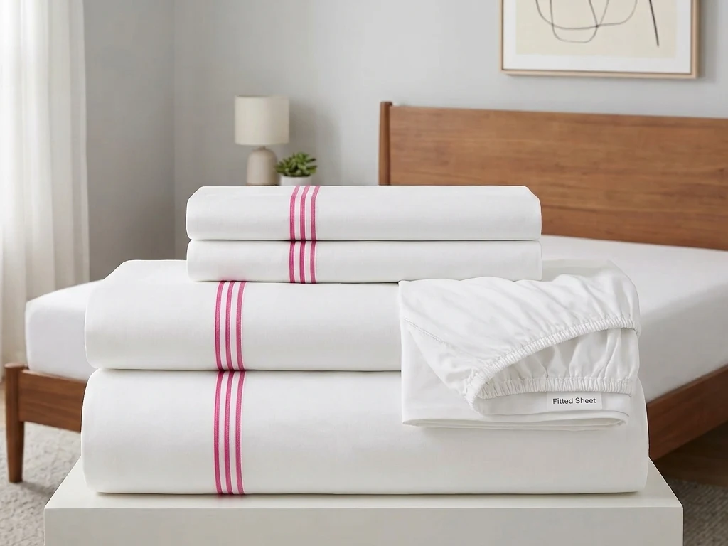 Luxury White Sheet Set with Triple – Premium Cotton Bedding